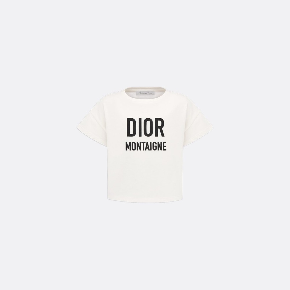 Dior Kids Tee in White with Black Print